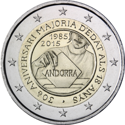 Andorre 2 euros 2015 Pièce de 2 euros « Passage à l’âge adulte » sous capsule