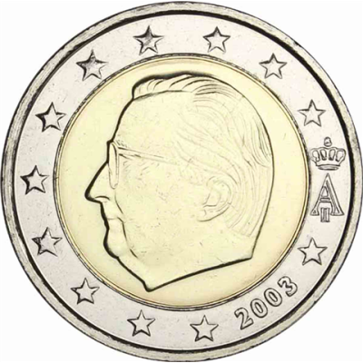 Belgique 2 euros 2003 – Pièce de monnaie en circulation à l'effigie du roi Albert II