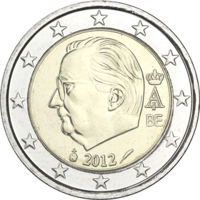 Belgique 2 euros 2012 – Pièce de monnaie en circulation Roi Albert II