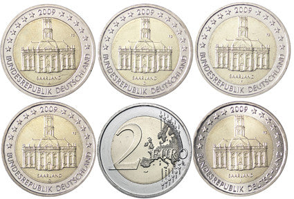 Allemagne 2 Euro 2009 Ludwigskirche Saarbrücken - Série complète A D F G J