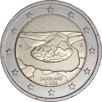 Allemagne 2 Euro 2025 Sarre - Saarschleife Mzz. D
