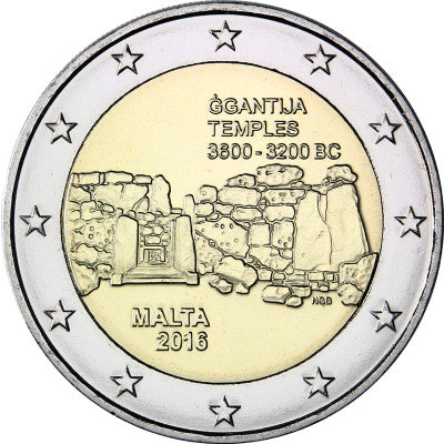 Malte 2 Euro 2016 bfr. « Temple de İgantija » de la série Sites préhistoriques de Malte