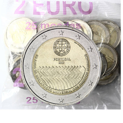 25 x Portugal 2 Euro 2008 bfr. 60 ans de droits de l'homme en sacs