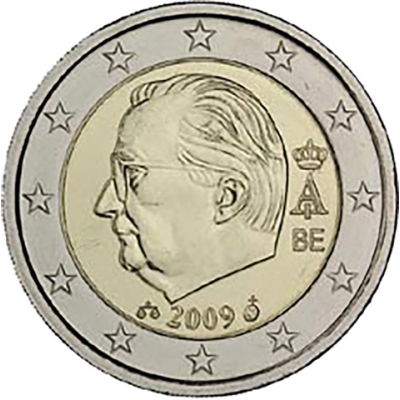 Belgique 2 euros 2009 – Pièce de monnaie en circulation Roi Albert II