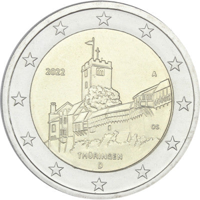Allemagne 2 Euro 2022 – Wartburg Eisenach – Marque d'atelier A