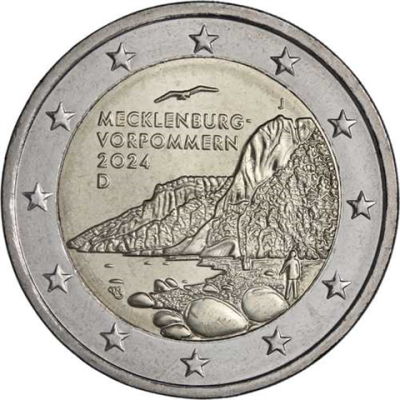 Allemagne 2 Euro 2024 Königsstuhl - Chalk Cliffs Rügen Marque J