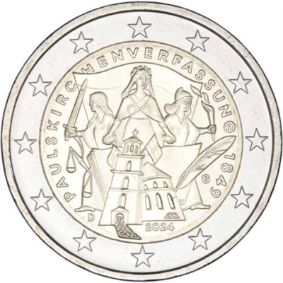 Allemagne 2 Euro 2024 Paulskirche Constitution Mzz G