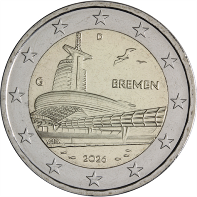 Allemagne 2 euros 2026 Maison du climat Bremerhaven - Marque d'atelier G