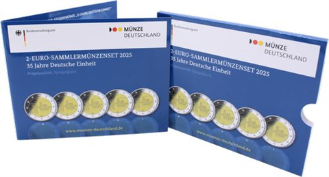 Série de pièces de 2 euros allemandes 2025, Unité allemande, Belle Épreuve A-D-F-G-J