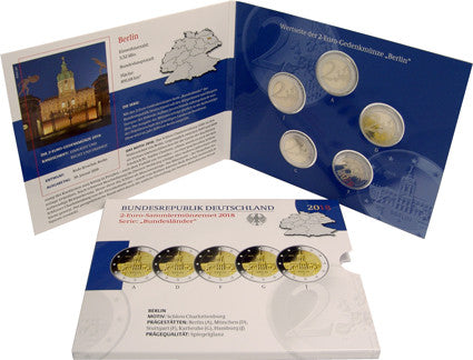 Allemagne 5 x 2 Euro 2018 PP Château de Charlottenburg – dans la brochure