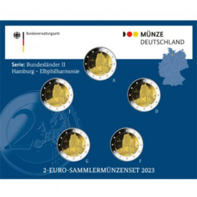 Allemagne 5 x 2 Euro 2023 Elbphilharmonie Hambourg Mzz A – J