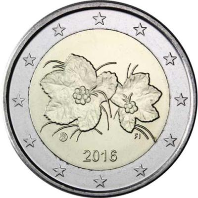 Pièce de 2 euros finlandaise de 2016 en circulation - Mûre arctique