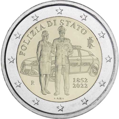 Italie 2 Euro 2022 170e anniversaire de la Police d'État