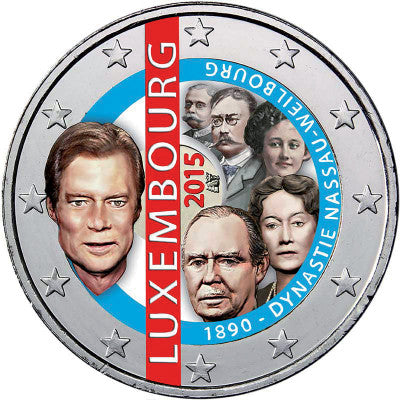 Luxembourg 2 euros 2015 fr. 125e anniversaire de la dynastie Nassau-Weilburg en couleur
