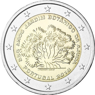 Portugal 2 Euro 2018 bfr. "250 ans du Jardin Botanique d'Ajuda"