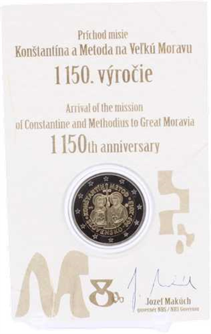 Slovaquie 2 euros 2013 PP - Mission byzantine en carte de pièce